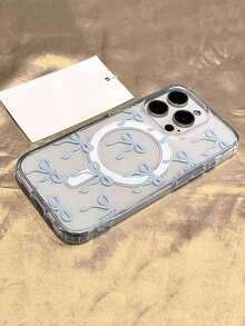 Bowknot Skin-Friendly Magnetic Phone Case Compatible With IPhone 17 Pro Max, 16/15/14/13/12/11, S25U, S24U, S23U, A16, A15, A35, A36 Protective Cover - Blue - View 2