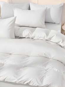 Juego de funda nórdica de 2/3 piezas, ropa de cama sólida, juego de ropa de cama sólida, ropa de cama suave y amigable con la piel, juego de funda nórdica suave y antipelusas, decoración minimalista de la habitación, funda de edredón y funda de almohada con estilo simple, no incluye el relleno del edredón, se adapta a camas individuales, dobles, king y queen de todas las tallas, adecuado para todas las estaciones, decoración de otoño, decoración de la habitación, vuelta al colegio, suministros escolares