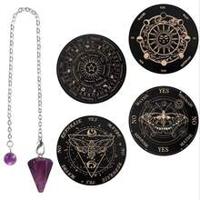 12 Zodiac Board Set, Butterfly Moon Phase Information Board Divination Board, Purple Crystal Pendant - Multicolor - View 21