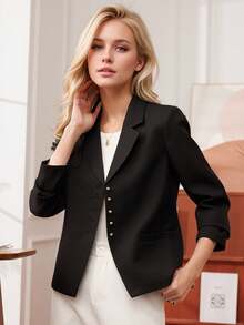 女士时尚休闲西装外套，高品质别致风格，2025 年春秋季新品