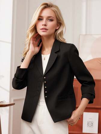 女士时尚休闲西装外套，高品质别致风格，2025 年春秋季新品