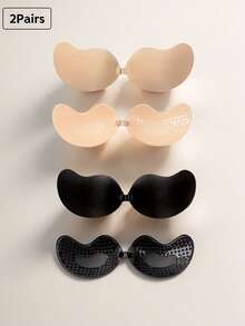 2 件装隐形无肩带聚拢文胸，低背露背文胸 - 适合搭配连衣裙、婚纱、日常穿着 - 彩色 - 查看 5