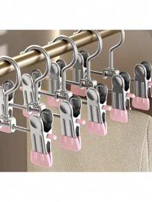 10/5 Stücke Kinderbügel, Edelstahl Clips Hosen Röcke Bügel, Multifunktions Wäscheklammern für Kinder