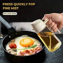 1 Pulverizador e Dispensador de Azeite 2 em 1, Garrafa de 500ml/17oz para Cozinha, Ideal para Cozinhar, Grelhar, Fritadeira Elétrica, Saladas e Assar