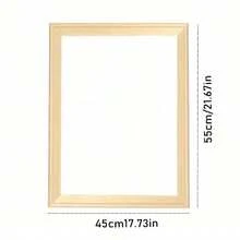 1pc Natural Wood DIY Picture Frame With Numbers Canvas Painting, Simple Decorative Accessories For Oil Paintings Gifts Birthday Graduation - Multicolor - View 30