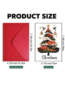 1pc High Quality Christmas Fun Greeting Card With Envelope, Christmas Cute Aesthetic Items, Perfect For Best Friends, Good Sisters, Good Brothers, Family, Envelope Humorous Birthday Greeting Card Celebration Card, Thank You Card, Congratulation Card, Blessing Card, Commemorative Card,