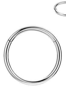 1件 G23 钛金属铰链式鼻环，钛金属鼻环 20G 16G 14G，直径 5mm 至 12mm，适用于耳软骨、耳廓、耳屏、耳廓内侧、耳廓内侧穿孔，铰链式鼻中隔环，身体穿刺饰品 - Titanium Hinged - 查看 13