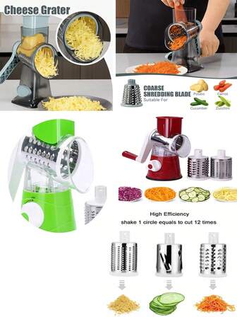 1-dels personlig köksskärare för hushåll, skivare, grönsaksskärare, handvevad grönsaksskärare, multifunktionell handvevad trumpotatismaskin, Halloween, jul, presenter, kök, hem, lärare