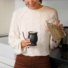 Yerba Mate Cup 8 Oz Yerba Mate Gourd And Bombilla Straw Set Stainless Steel Double Wall Vacuum Insulated Tea Cup Green