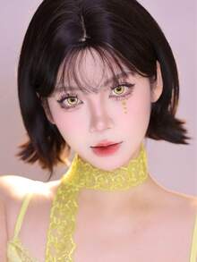 JeweLens 1副泡泡cosplay黄色美瞳动漫款14.5mm大号眼罩 - 黃色 - 查看 6