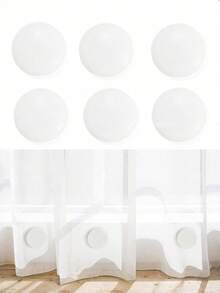 6 piezas Pesos magnéticos para cortina de ducha, impermeables para evitar que la cortina se vuele, imanes fuertes, adecuados para cortinas, manteles, sábanas, accesorios de decoración del hogar y el baño - Blanco - Ver 11