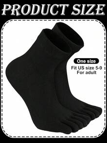 6 Pairs Cotton Toe Socks, Breathable Compression Crew Socks For Athletic Running, Sports, Yoga - Nghệ, Tím, Xanh lá, Đen, Xám, Hồng - Xem 3