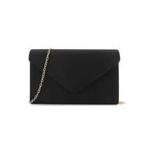 Clutch Purse Women Evening Bags Handbags Wedding Party Cocktail Prom Faux Suede Crossbody Shoulder Bag - Đen-2 - Xem 1