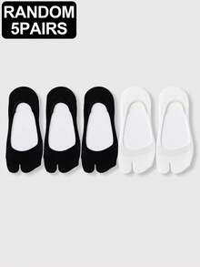 1/5 Pairs Summer Breathable Cotton Thin Toe Separator Invisible Non-Slip Women Ankle Socks