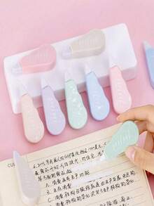 6pcs/1pc Macaron Transparent Correction Tape, Mini Student Instant-Use Correction Tape, Student Doodle Pink Purple Green Blue White Correction Tape, Instant Correction, Cute Candy-Colored Mini Student Correction Tape, Easy To Carry, Suitable For Graduation And Enrollment Gifts, Student And Office Back To School Use
