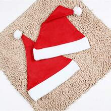 1pc Luxurious Plush Christmas Hat, Santa Claus Hat, Christmas Decoration Item