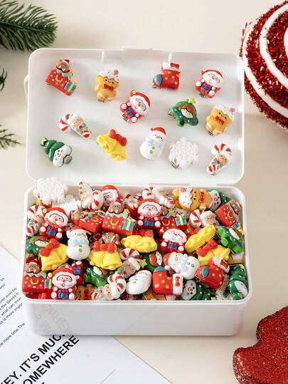 20pcs/Set Colorful Christmas Hair Clips For Girls, Cute And Christmas Hair Accessories, Vibrant And Fashionable, Suitable For Christmas Party Outfit And Gift (No Box - OPP Bag)