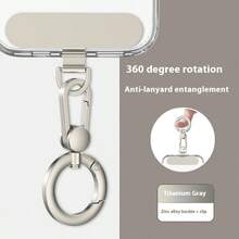 360°旋转不锈钢手机挂绳配件，可拆卸金属环扣钥匙扣，适用于智能手机壳，超薄喷漆夹式手机支架，是送给母亲、家人、朋友的理想生日礼物 - 彩色 - 查看 17