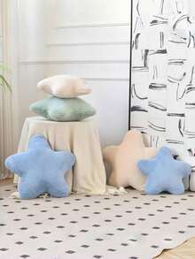 星形枕头，床和沙发的装饰垫，星形枕头，柔软仿兔毛宿舍垫，适合沙发、卧室和客厅的装饰枕头，适用于万圣节和圣诞节装饰。 - 藍色 - 查看 3