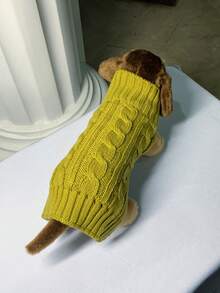 1 Stück Hundepullover, warm gestrickter Pullover, britischer Stil Pullover für Dackel, Hundemode, Herbst/Winter, warme Kleidung für kleine Hunde wie Pudel, Bichon Frise, Malteser, süß & einfach, warm, verhindert Fellverlust, geeignet für Pudel, Bichon, Corgi