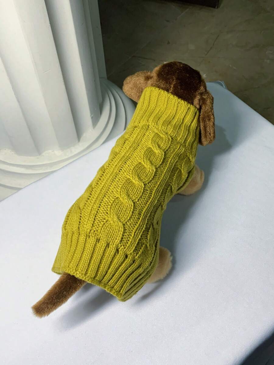 1 Stück Hundepullover, warm gestrickter Pullover, britischer Stil Pullover für Dackel, Hundemode, Herbst/Winter, warme Kleidung für kleine Hunde wie Pudel, Bichon Frise, Malteser, süß & einfach, warm, verhindert Fellverlust, geeignet für Pudel, Bichon, Corgi