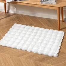 1pc Rectangular Fluffy Plush Solid Color Rug, Suitable For Christmas, Thanksgiving And New Year Decoration, Soft And Skin-Friendly, Home Decor Mat For Living Room, Bedroom, Bathroom Or Kitchen, Bedroom Carpet, Decorative Rug, Small Rug, Carpet, Home Decor, Living Room Carpet Kitchen Rug