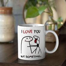 1 pezzo Tazza in ceramica con motivo LOVE, tazza da caffè, tazza da latte, tazza da tè, adatta per bevande calde e fredde, perfetta per caffè/tè, lavabile in lavastoviglie e microonde, regalo di San Valentino, regalo di compleanno, per casa e ufficio, adatta per coppie e amici