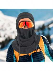 1pc Knitted Hat And Scarf Set, 2-In-1 Thick Neck Warmer Hooded Hat, Autumn/Winter Warm Ear Protection - A - View 9