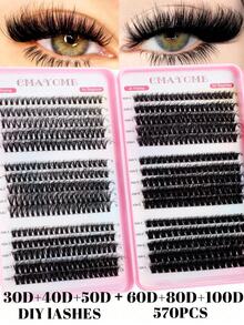 CMAYOME 570 Pieces Of 30D/40D/50D/60D/80D/100D Type Protein Collagen Type False Eyelashes. The Quality Is Excellent. The Length Of Each Single Eyelash Lash Clusters Kit,Lashes,Eyelashes,Fake Lashes