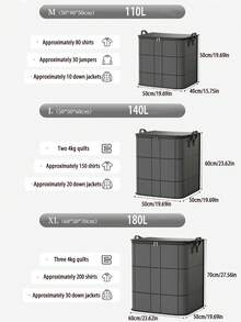 1 pieza Bolsa de almacenamiento de ropa plegable de gran capacidad, organizador de artículos del hogar y ropa, bolsa multifuncional para edredones y ropa, organizador de dormitorio universitario, contenedores de almacenamiento de ropa con asa reforzada, artículos esenciales para mudanza, regreso a la escuela y dormitorio