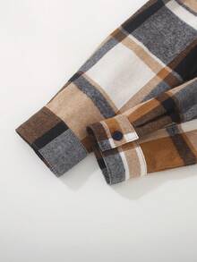 男童休闲舒适连帽长袖单排扣衬衫，秋季 - 彩色 - 查看 5