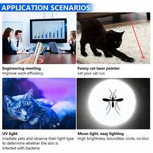1pc 3 In 1 Cat Chase Toys Laser Pointer Pen USB Rechargeable Mini LED White Torch Light Pen Pet Toy UV Flashlight 5 Patterns Cat Toy