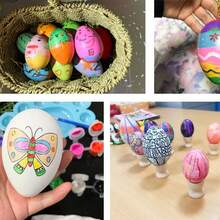 6/3/1 件逼真塑料恐龙蛋玩具，假彩绘耐用鸡蛋，早餐鸡蛋