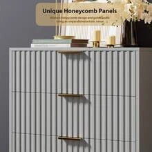 5 Drawer Dresser For Bedroom, 48" Tall Modern Chest Of Drawers With Deep Drawers And Wide Top, Fluted Wooden Dresser Organizer For Living Room, Hallway, Kids Room - Xám - Xem 8