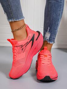 2025 Nuevos zapatos deportivos ligeros y transpirables para mujer - Diseño naranja rojo, suela de amortiguación MD, zapatillas de moda de corte bajo para entrenamiento, fitness y uso casual (Talla UE 36-43), zapatos deportivos para mujer, diseño de cierre cómodo y , de alto rendimiento y con estilo, esencial para entusiastas de la salud