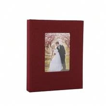 1 album foto cu copertă de in, 6 buc., 72 de buzunare, design glisant pentru protejarea fotografiilor