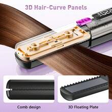 4500mAh Wireless Rechargeable Hair Straightener With LCD Display, 2-In-1 Portable Travel Hair Straightener & Curler, Mini Ceramic Hair Curling Iron, USB Rechargeable Hair Styling Tool, 4500mAh Battery Capacity