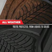 FlexTough Performance All Weather Rubber Car Floor Mats - 3 Piece Floor Mats Automotive Liners Truck SUV, Heavy - Duty Waterproof Black - 純黑色+墊子 - 查看 8