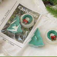 2pcs Christmas Decorations, New Christmas Scented Wax Candles, Suitable For Christmas Party, Desktop Atmosphere, Bedroom, Holiday Gift For Women, Creative Christmas Tree, Green, Yellow, Gold, Moon, Wreath, Bell, Moon, Small Candles, Christmas Fragrance Wax Candles Home Decor Room Decor, Christmas Gifts - Christmas Tree Bells - View 8