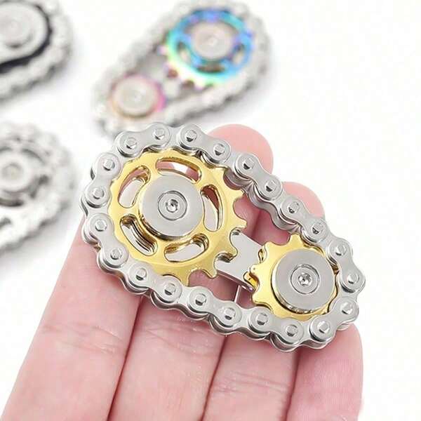 Bike Chain Gear , Stress Anxiety Relief Fidget Toy Finger Spinning Toy For Stainless Steel Sensory Bearings EDC Novelty Toy Fidget Toys Adults