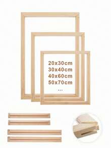 一套DIY木框套装，尺寸40*60厘米/15.75*23.62英寸，可选尺寸：30x40厘米、25x35厘米、35x55厘米、35x45厘米、40x50厘米，松木制成，适用于油画、墙面艺术、钻石画、绘画练习等。