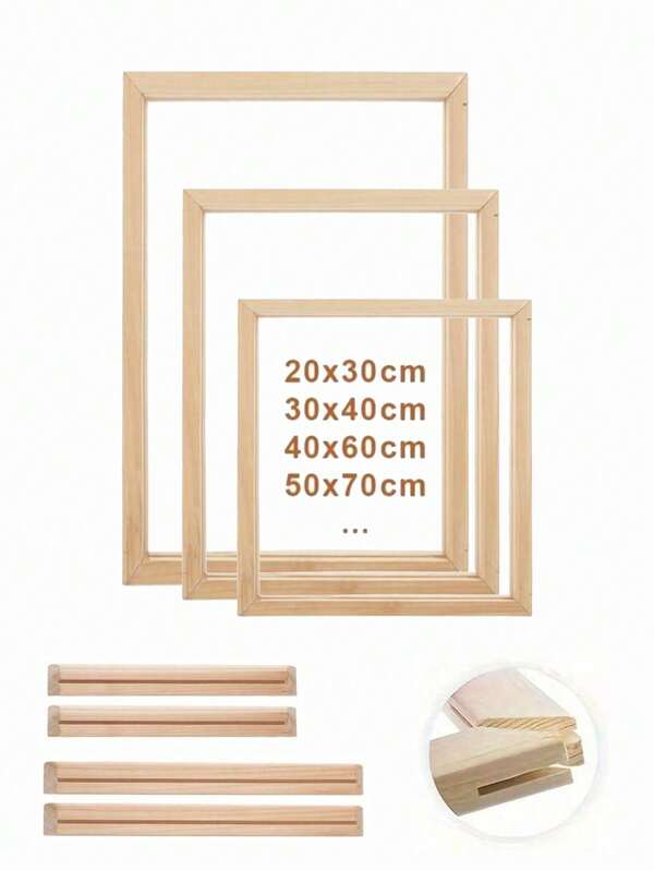 1 conjunto de molduras de madeira faça você mesmo 40x60cm 30x40 25x35cm para pintura a óleo em tela, moldura de madeira de pinho, pintura de arte de parede, moldura de pintura de diamante, tiras de madeira com encaixe e espiga, pinceladas espessas, moldura de seda elástica, exercícios, moldura interna de madeira para sala de estar, quarto, decoração de casa, presentes de aniversário, formatura (apenas moldura, sem vidro, sem tela, montagem faça você mesmo necessária) (tutorial de instalação no vídeo da página)