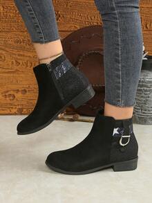 Women's Fashion Starry Sky Print Western Style Side Zipper Ankle Boots And Short Boots, Ankle Boots & Booties, Fall, Holiday Autumn/Winter