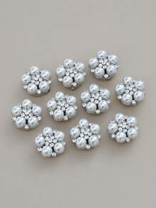 1/2/4 pièces Ensemble de boutons strass de 21 mm pour femmes, Ensemble de boutons perle, Clips de boutons amovibles, Boutons fleurs en cristal pour vêtements, Boutons avec pinces, Convient pour les robes, les tenues de soirée, les accessoires de chemise - Multicolore - Voir 9