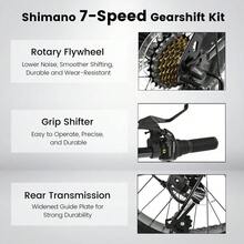 20 Inch Mountain Bike For Kids And Teenagers, High Carbon Steel Frame, Disc Brakes, Durable Wide Tires, Front Suspension, 7-Speed, Ideal For Snow And Off-Road Riding