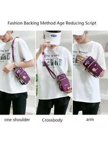 Outdoor Sports Casual Bag, Fashion Zipper Wallet, Women Casual Clutch Multifunctional Phone Bag Wristlet, Women Small Crossbody Bag, Multi-Zipper Metal Decor Phone Shoulder Bag, Portable Handbag, Arm Bag, Hot-Selling Linen Phone Bag