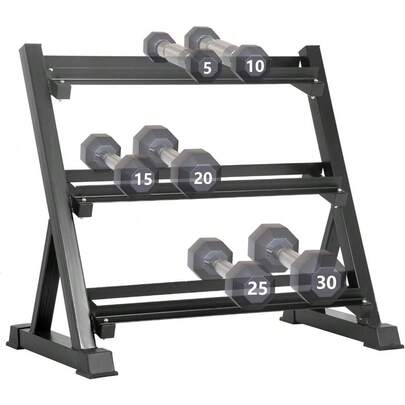 3-Tier Solid Steel Dumbbell Rack | 1000LBS Capacity Quick Rack | Heavy-Duty Weight Holder For Home Gym & Fitness Studios