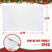 Snow Blanket, 3*8 FT Thick Xmas Fake Snow Blanket, Artificial Christmas Blanket For Christmas Village Display, Christmas Decorations, Fluffy Christmas Tree Base Cover, Winter Wonderland Decorations Home Decor Room Decor Christmas Decorations Home Christmas Gifts Christmas Decor - White - View 3