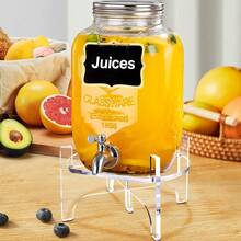 1pc Acrylic Transparent Glass Beverage Dispenser Stand, Suitable For Home Gatherings And Catering Events Drink Dispenser Rack - Clear - View 2