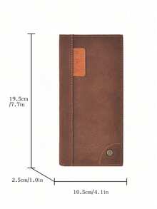 Men's Wallet, Fashion Long Bifold Wallet, Multi-Card Slots, Slim Soft Leather Vertical Wallet, Large Capacity, For Young Men - Multicolor - View 6